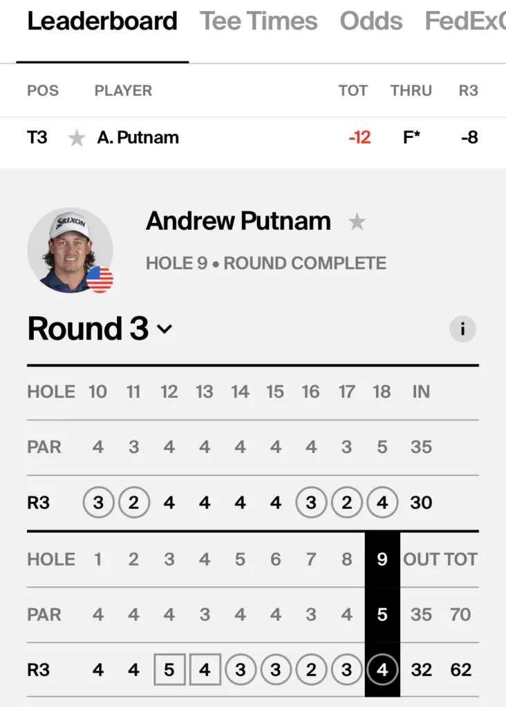 turkey in golf score